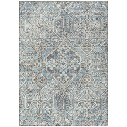 Machine Washable Indoor/Outdoor Chantille ACN2197 Sky 5' x 7'6" Rug