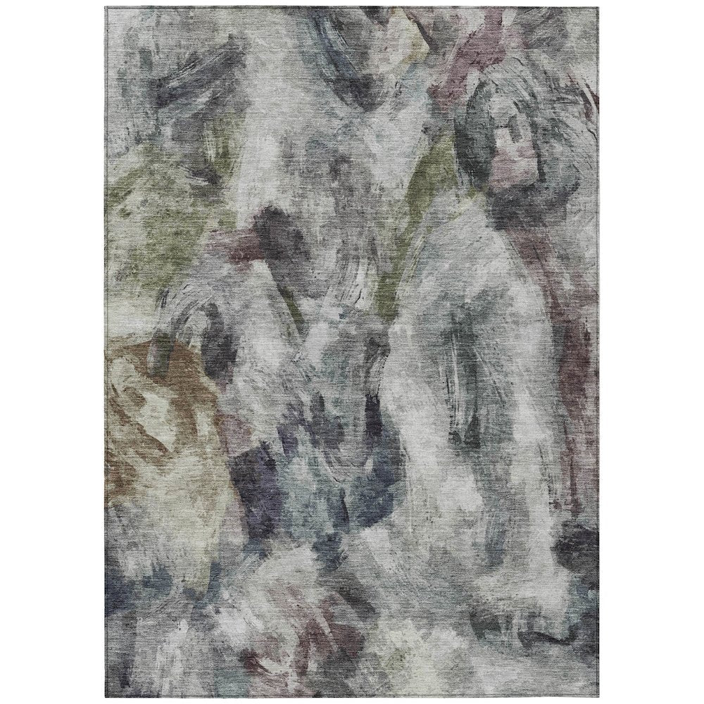 Machine Washable Indoor/Outdoor Chantille ACN2204 Gray 5' x 7'6" Rug