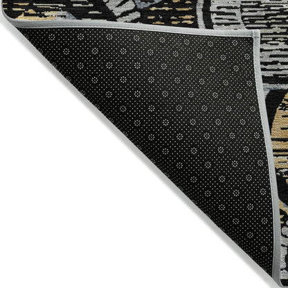 Machine Washable Indoor/Outdoor Chantille ACN2206 Black 2'6" x 3'10" Rug