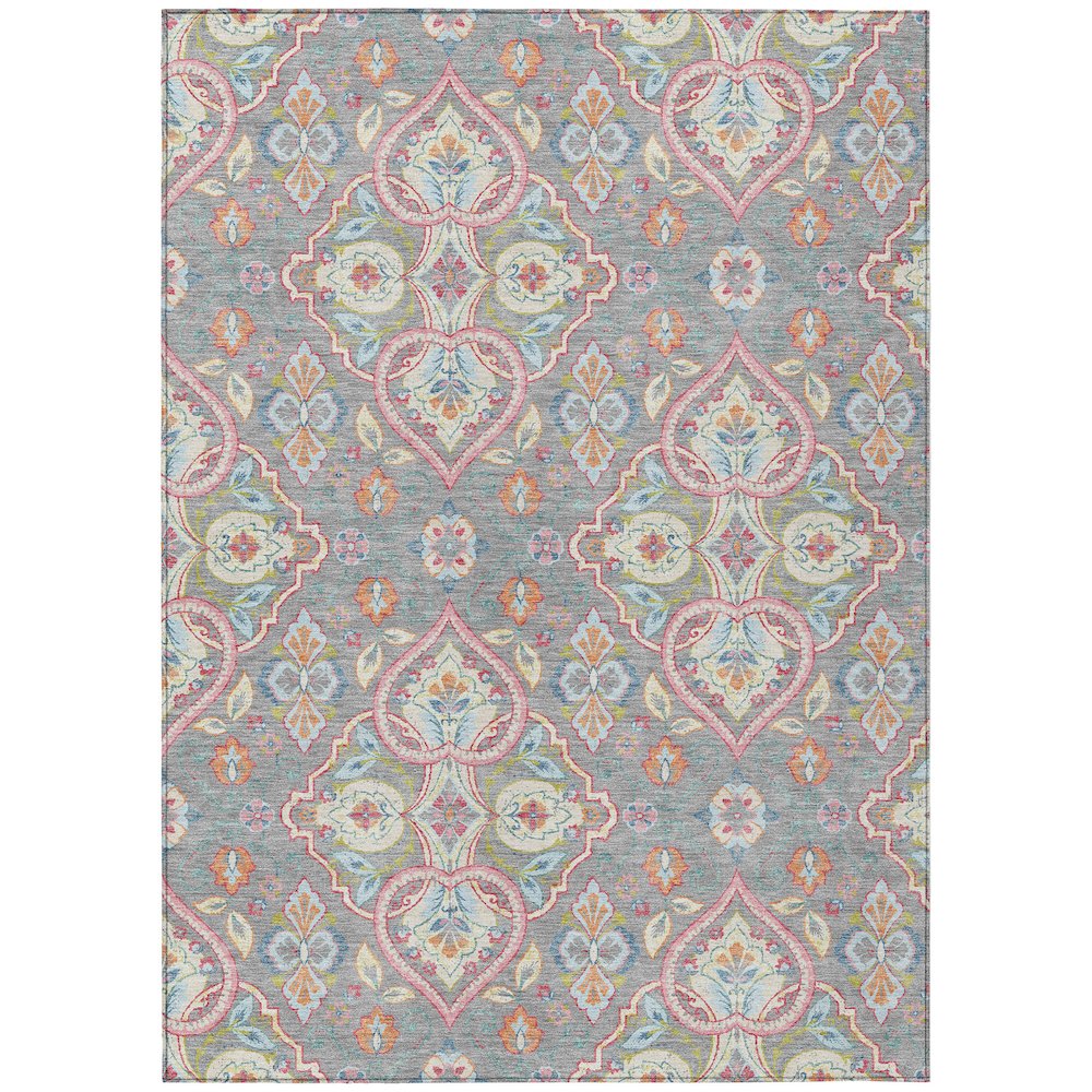 Machine Washable Indoor/Outdoor Chantille ACN2207 Gray 5' x 7'6" Rug