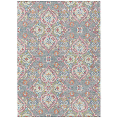 Machine Washable Indoor/Outdoor Chantille ACN2207 Gray 5' x 7'6" Rug