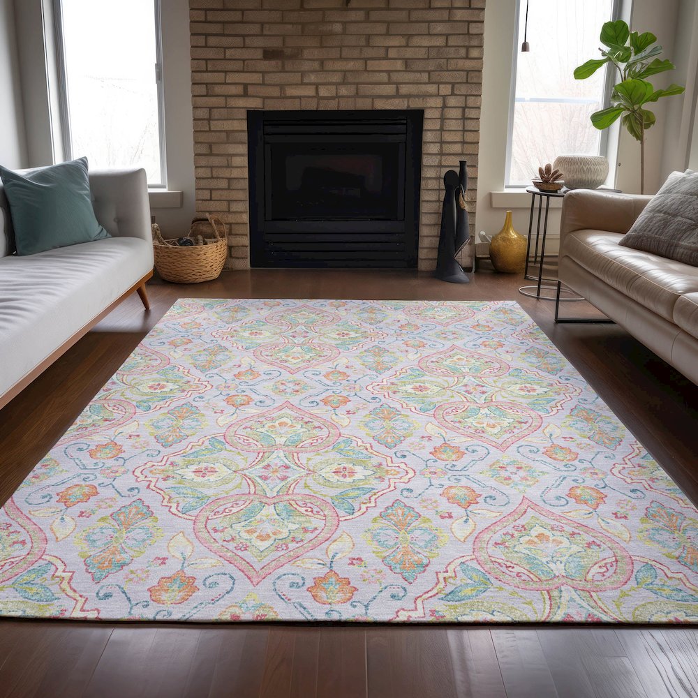 Machine Washable Indoor/Outdoor Chantille ACN2207 Lavender 5' x 7'6" Rug