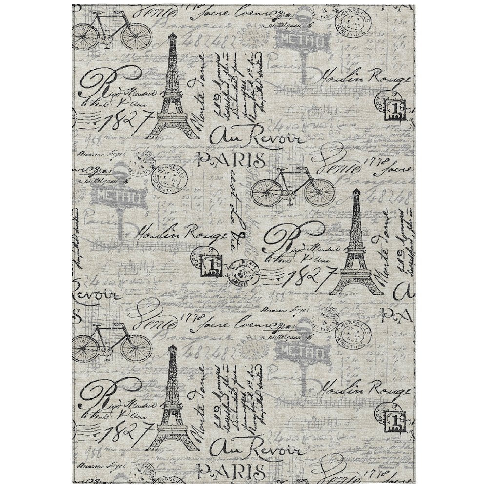 Machine Washable Indoor/Outdoor Chantille ACN2209 Beige 5' x 7'6" Rug