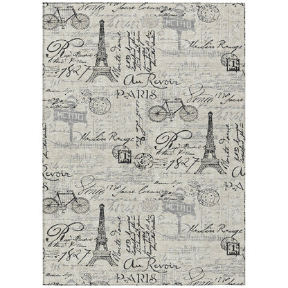 Machine Washable Indoor/Outdoor Chantille ACN2209 Beige 5' x 7'6" Rug
