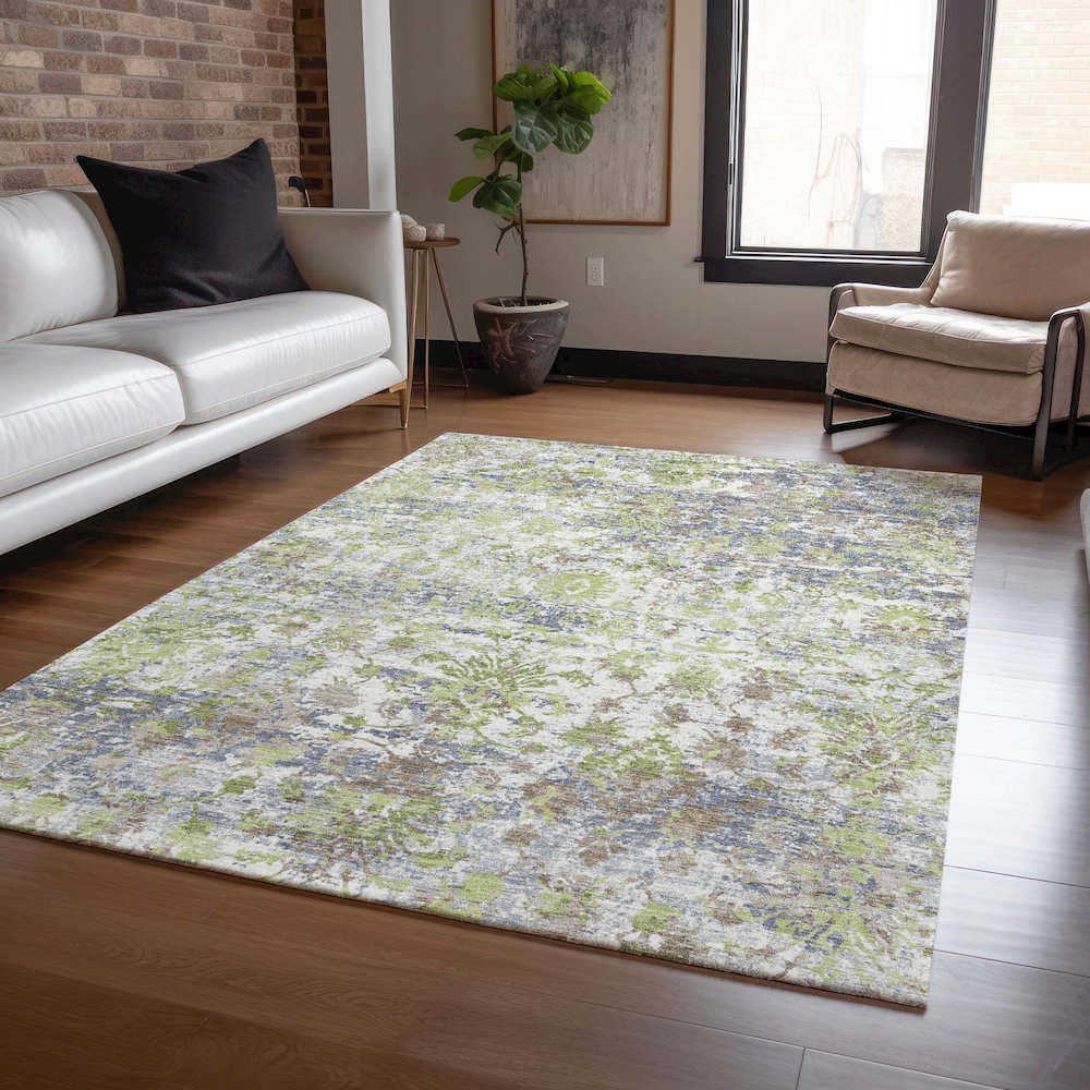Machine Washable Indoor/Outdoor Chantille ACN2211 Aloe 5' x 7'6" Rug