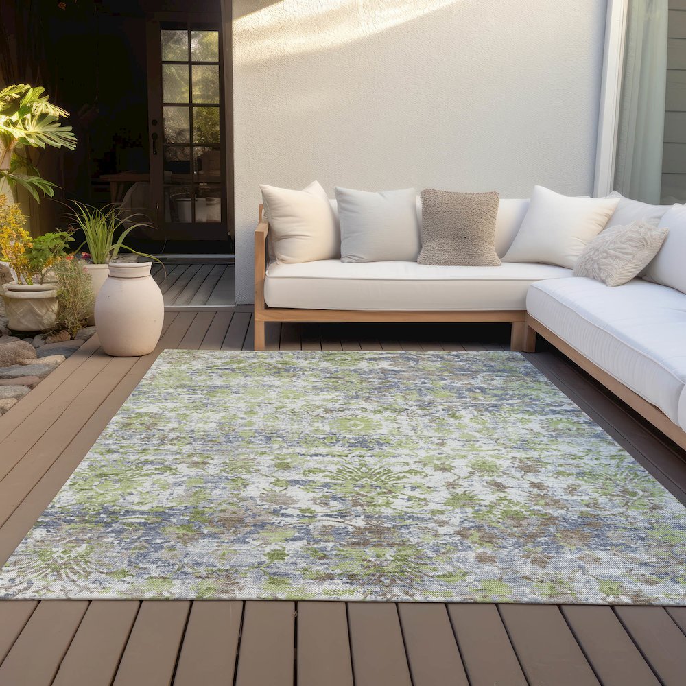 Machine Washable Indoor/Outdoor Chantille ACN2211 Aloe 5' x 7'6" Rug