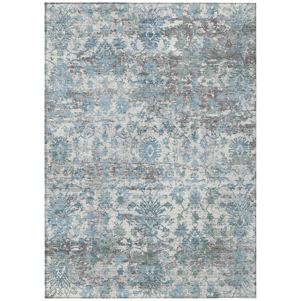 Machine Washable Indoor/Outdoor Chantille ACN2211 Denim 5' x 7'6" Rug