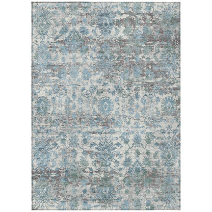 Machine Washable Indoor/Outdoor Chantille ACN2211 Denim 5' x 7'6" Rug