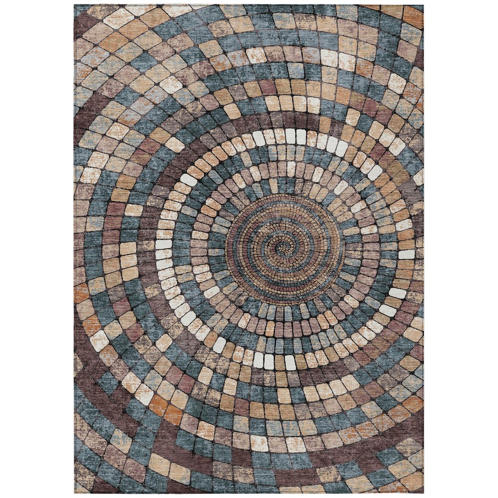 Machine Washable Indoor/Outdoor Chantille ACN2216 Copper 5' x 7'6" Rug