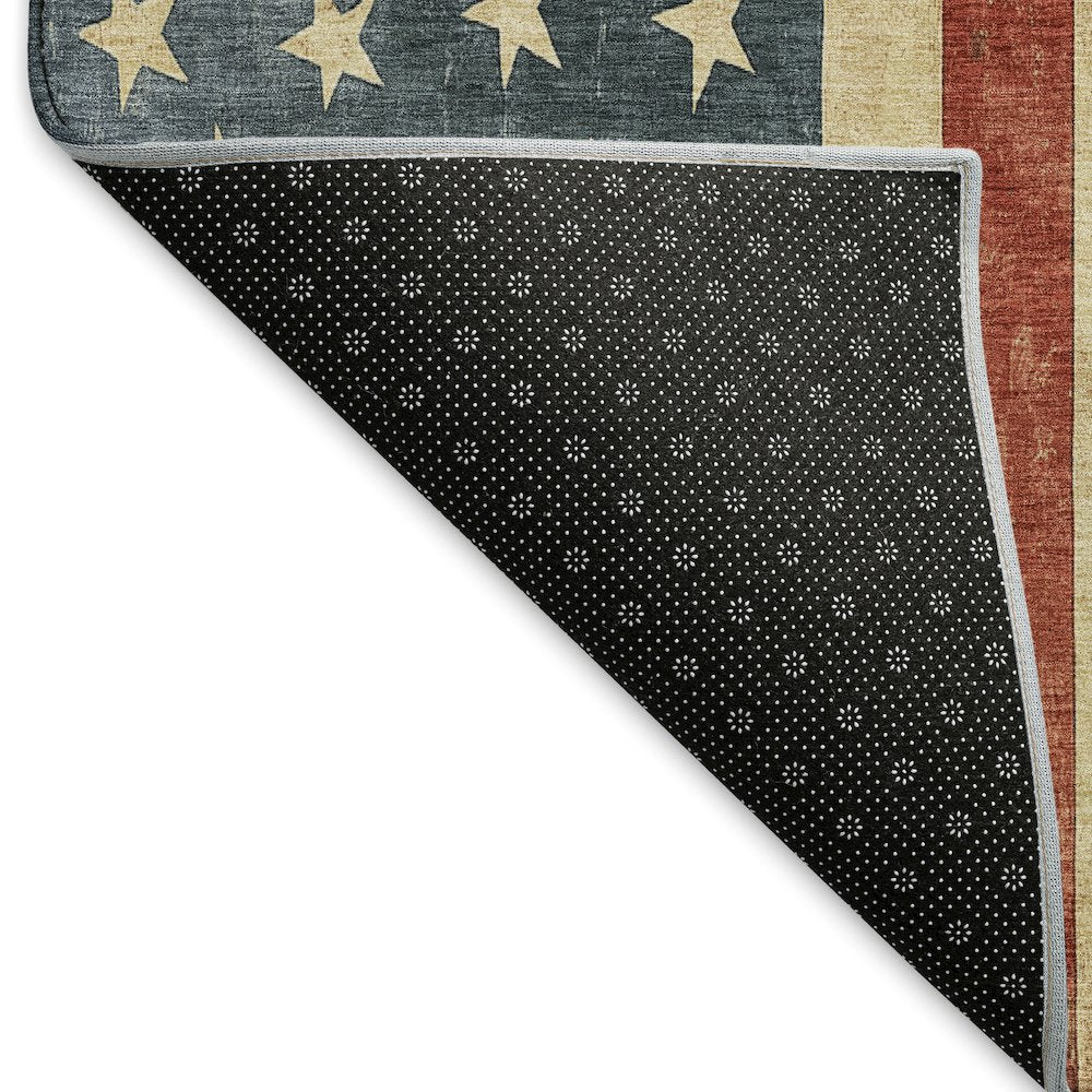 Machine Washable Indoor/Outdoor Americana Red 2'6" x 3'10" Rug