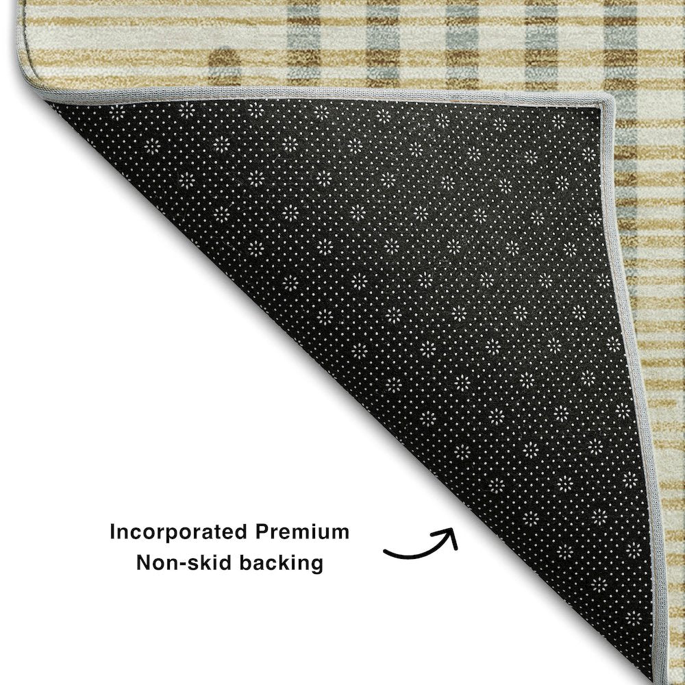 Premium Machine Washable Mayfield AMF1001 Gold 2'6" x 3'10" Rug