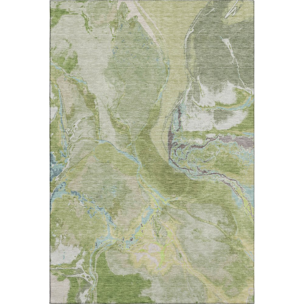 Premium Machine Washable Mayfield AMF1005 Green 5' x 7'6" Rug