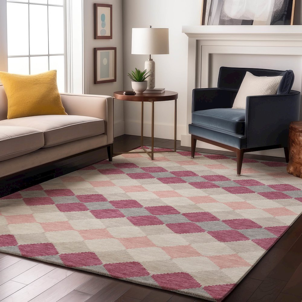 Premium Machine Washable Mayfield AMF1007 Pink 5' x 7'6" Rug