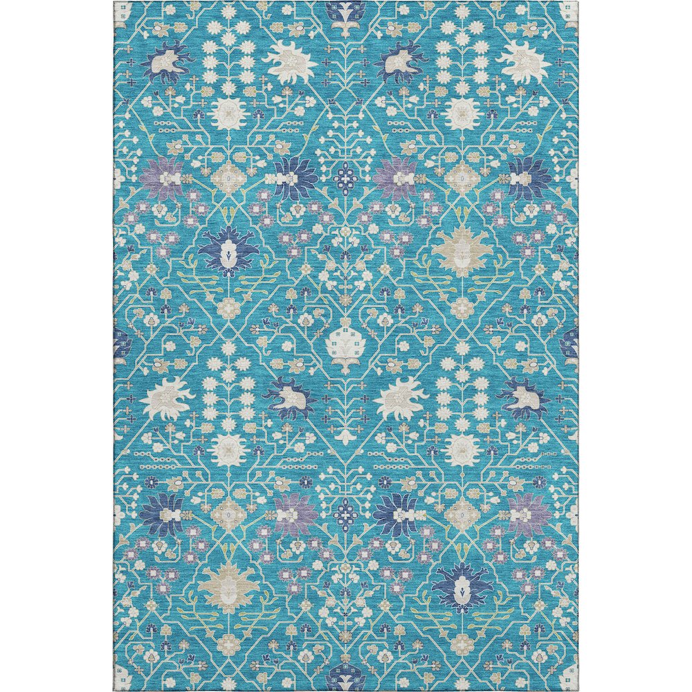 Premium Machine Washable Mayfield AMF1009 Teal 5' x 7'6" Rug