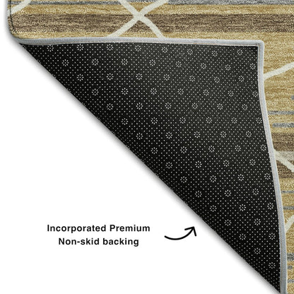 Premium Machine Washable Mayfield AMF1025 Gold 2'6" x 3'10" Rug