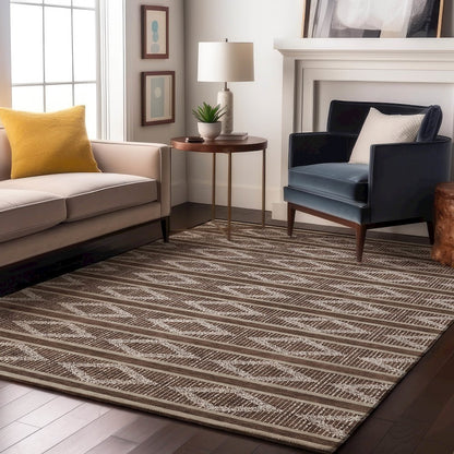 Premium Machine Washable Mayfield AMF1029 Brown 5' x 7'6" Rug
