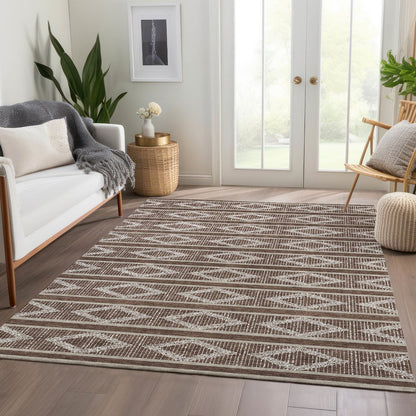 Premium Machine Washable Mayfield AMF1029 Brown 5' x 7'6" Rug
