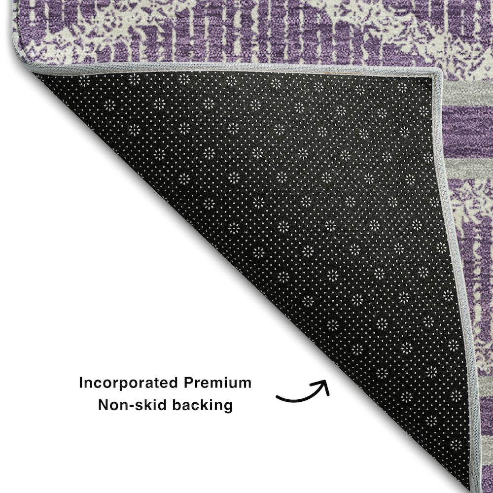 Premium Machine Washable Mayfield AMF1029 Purple 2'6" x 3'10" Rug