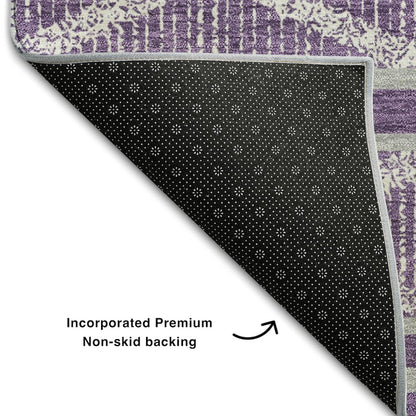 Premium Machine Washable Mayfield AMF1029 Purple 2'6" x 3'10" Rug