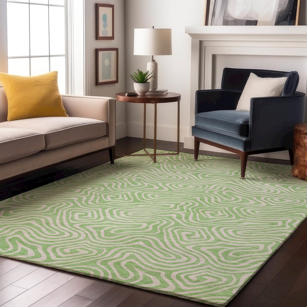 Premium Machine Washable Mayfield AMF1030 Mint 5' x 7'6" Rug