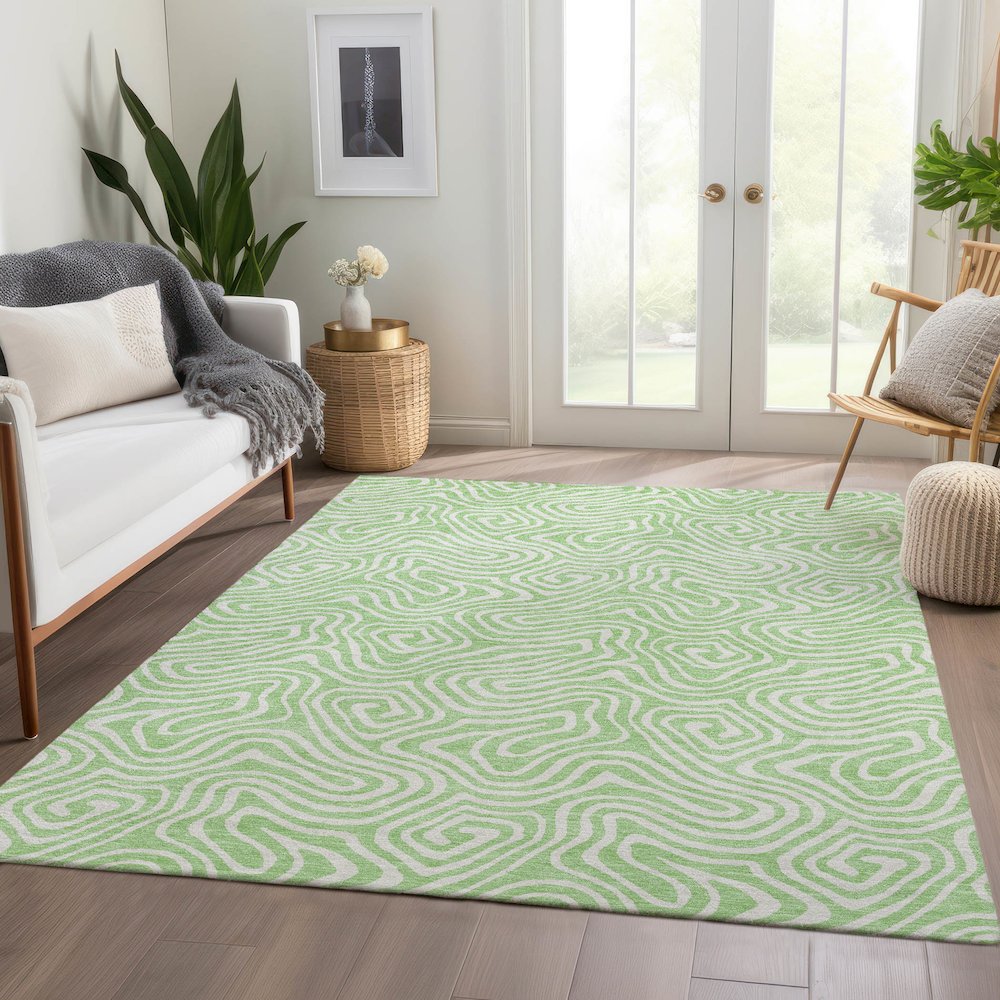 Premium Machine Washable Mayfield AMF1030 Mint 5' x 7'6" Rug