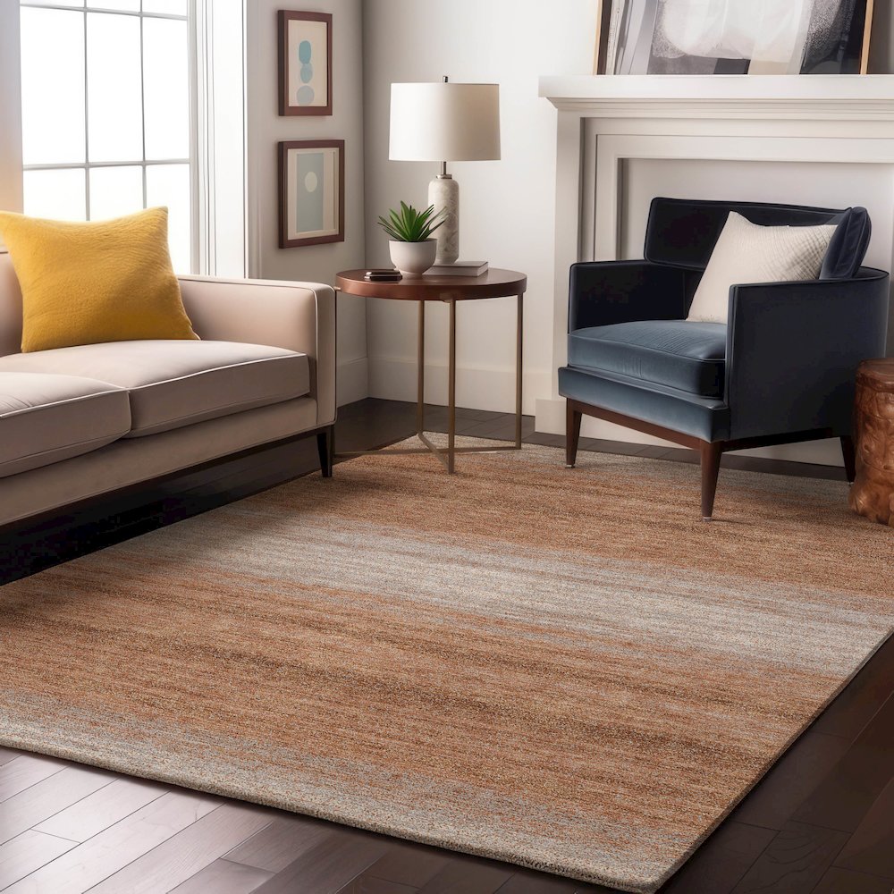 Premium Machine Washable Mayfield AMF1033 Copper 5' x 7'6" Rug