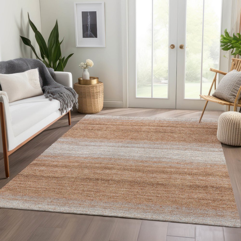 Premium Machine Washable Mayfield AMF1033 Copper 5' x 7'6" Rug