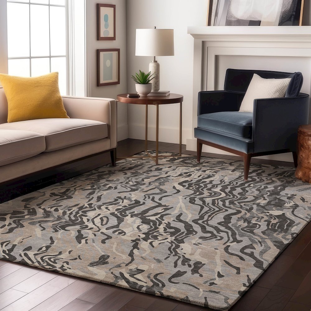 Premium Machine Washable Mayfield AMF1038 Gray 5' x 7'6" Rug