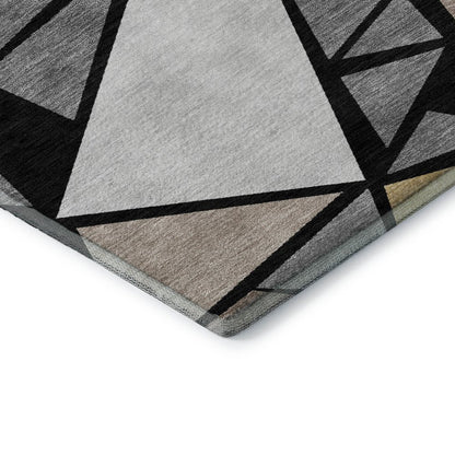 Premium Machine Washable Mayfield AMF1039 Black 2'6" x 3'10" Rug