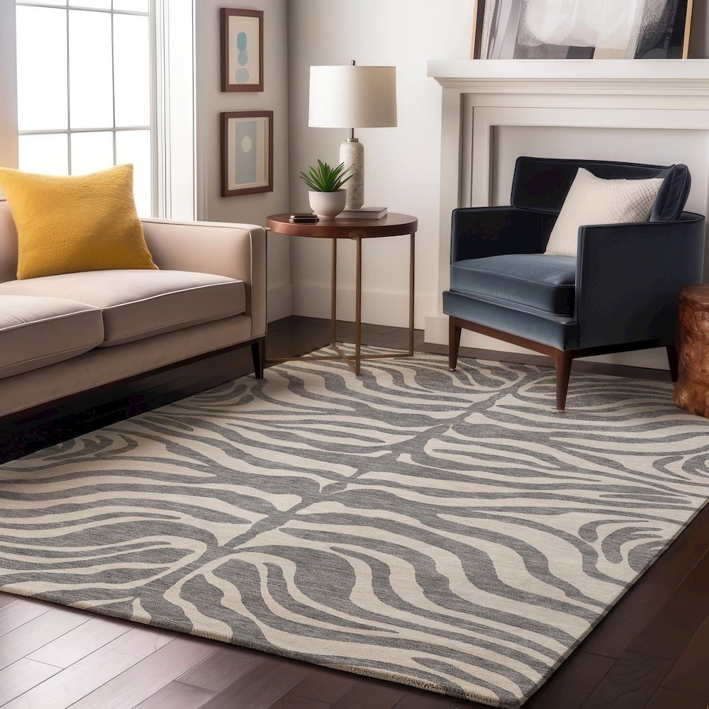 Premium Machine Washable Mayfield AMF1042 Gray 5' x 7'6" Rug