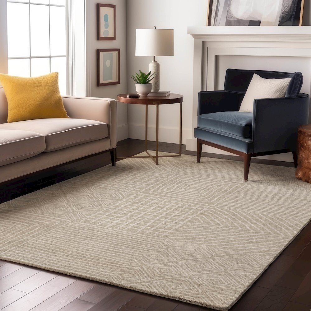 Premium Machine Washable Mayfield AMF1044 Beige 5' x 7'6" Rug