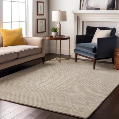 Premium Machine Washable Mayfield AMF1044 Beige 5' x 7'6" Rug