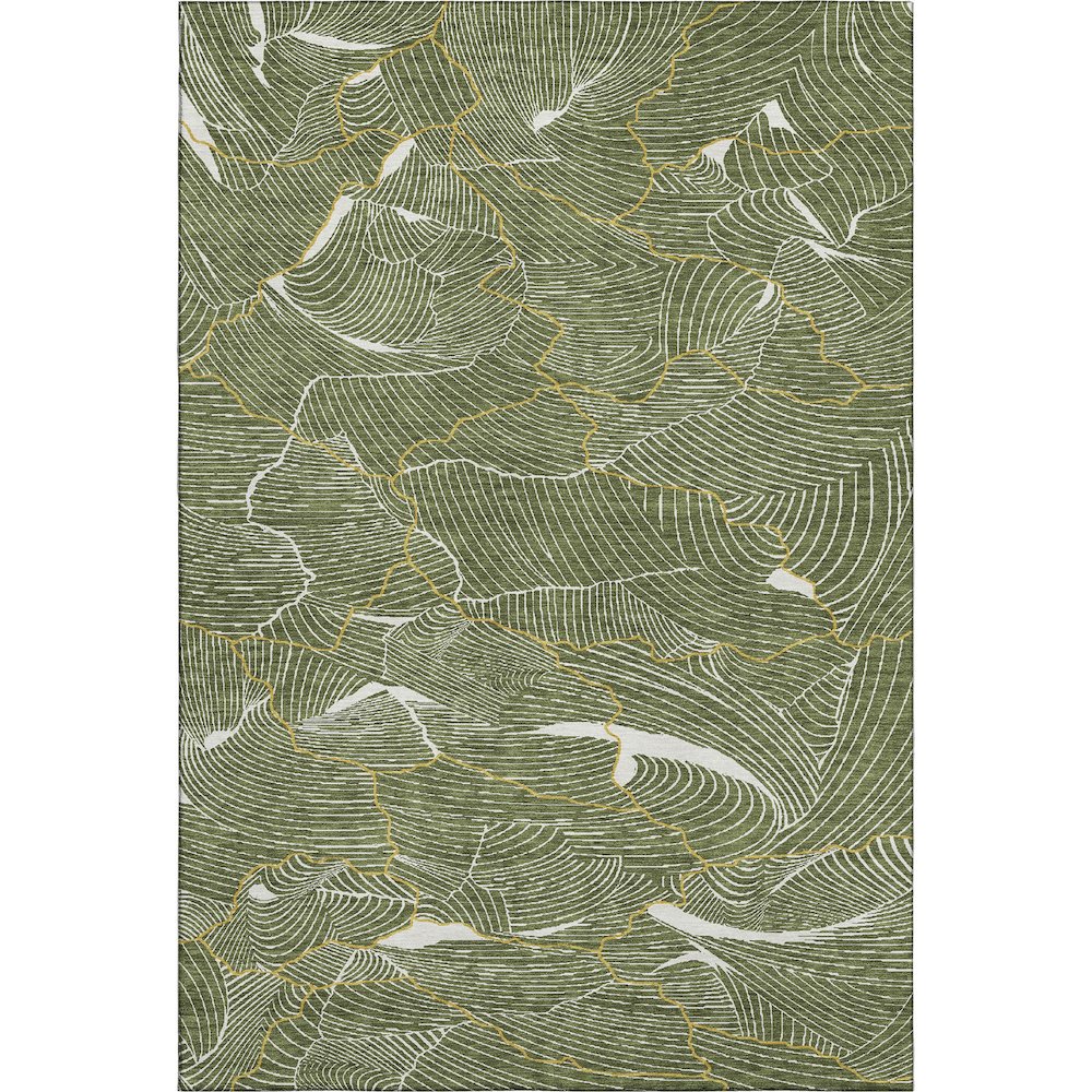 Premium Machine Washable Mayfield AMF1048 Olive 5' x 7'6" Rug