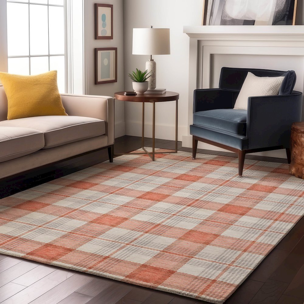 Premium Machine Washable Mayfield AMF1052 Coral 5' x 7'6" Rug