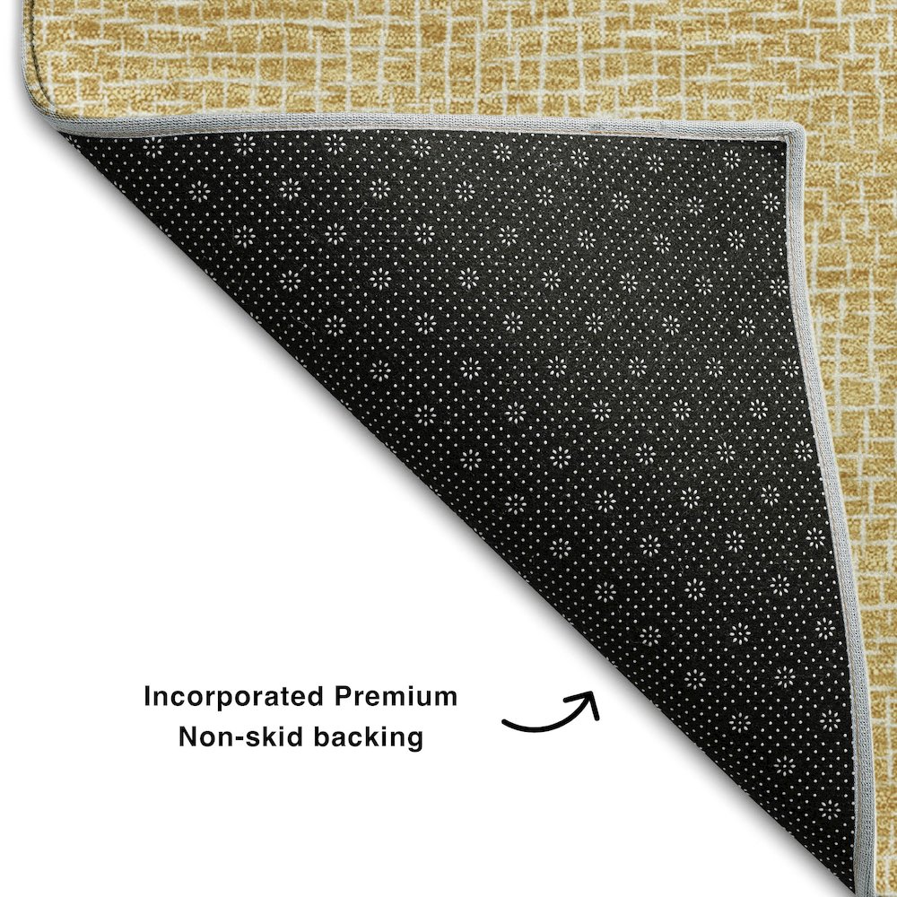 Premium Machine Washable Mayfield AMF1057 Gold 2'6" x 3'10" Rug