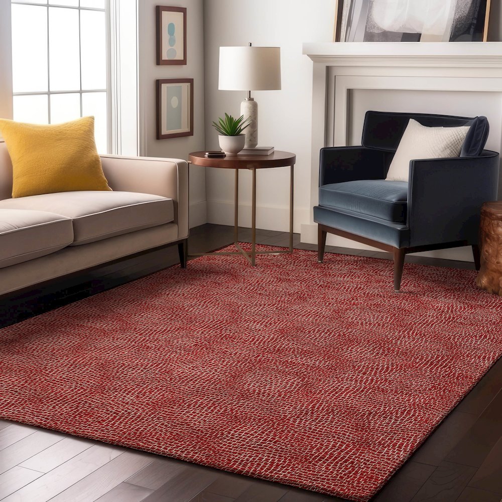Premium Machine Washable Mayfield AMF1057 Red 5' x 7'6" Rug
