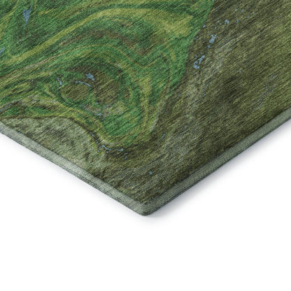 Premium Machine Washable Mayfield AMF1061 Green 2'6" x 3'10" Rug