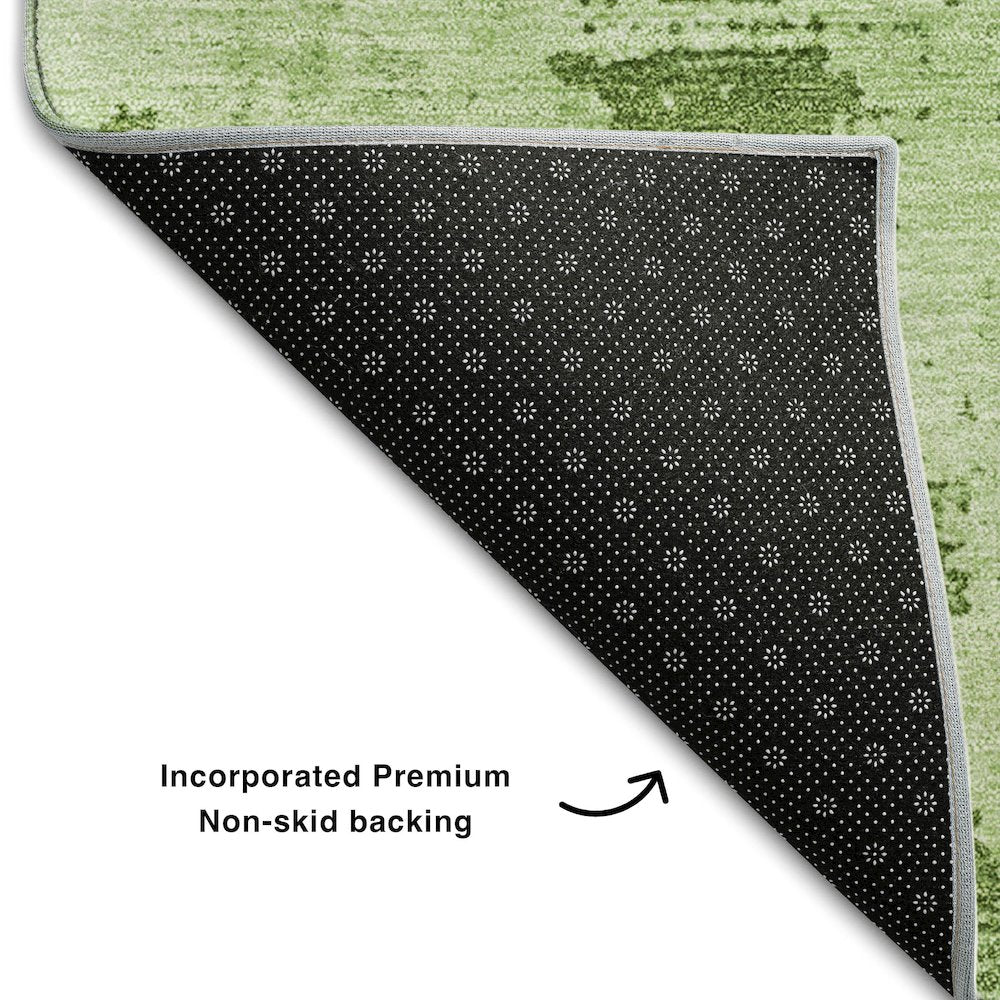 Premium Machine Washable Mayfield AMF1062 Green 2'6" x 3'10" Rug