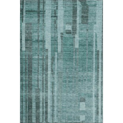 Premium Machine Washable Mayfield AMF1063 Teal 5' x 7'6" Rug