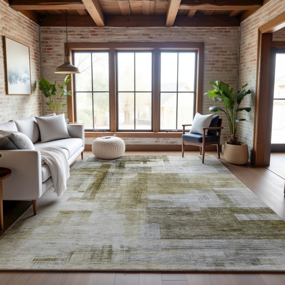 Premium Machine Washable Mayfield AMF1067 Taupe 5' x 7'6" Rug