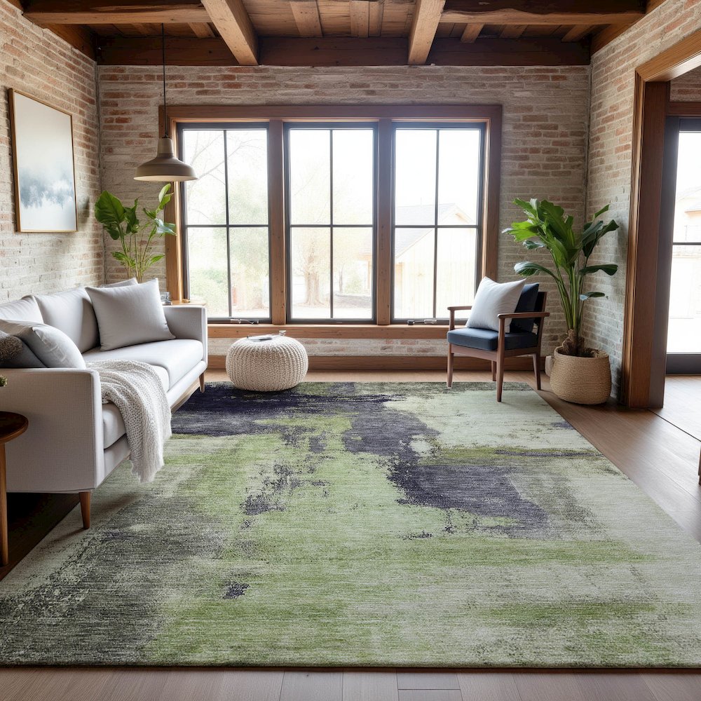 Premium Machine Washable Mayfield AMF1068 Fern 5' x 7'6" Rug