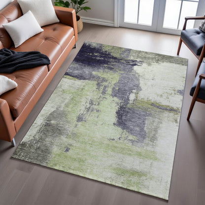Premium Machine Washable Mayfield AMF1068 Fern 5' x 7'6" Rug