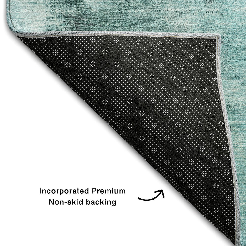 Premium Machine Washable Mayfield AMF1068 Teal 2'6" x 3'10" Rug