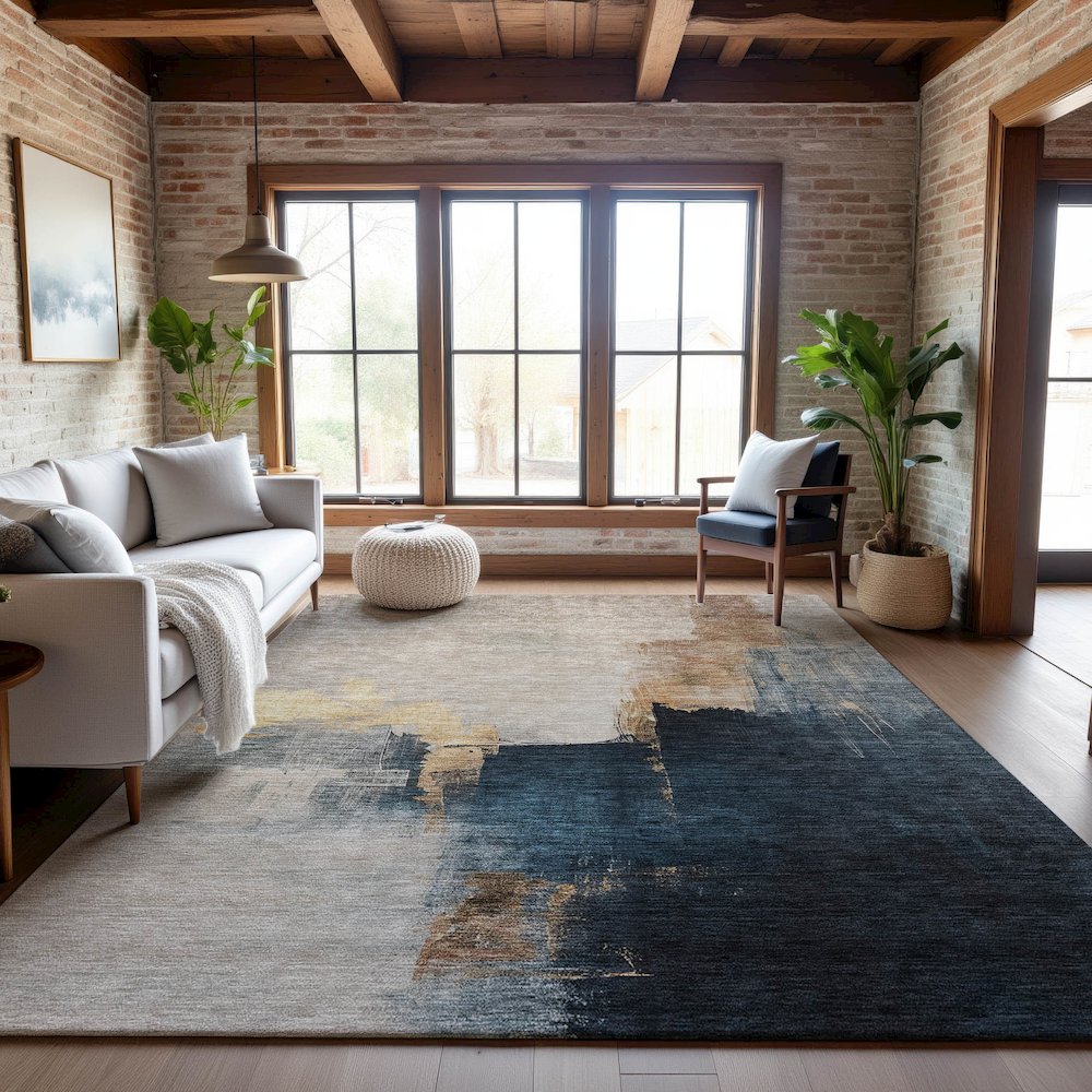 Premium Machine Washable Mayfield AMF1071 Taupe 5' x 7'6" Rug