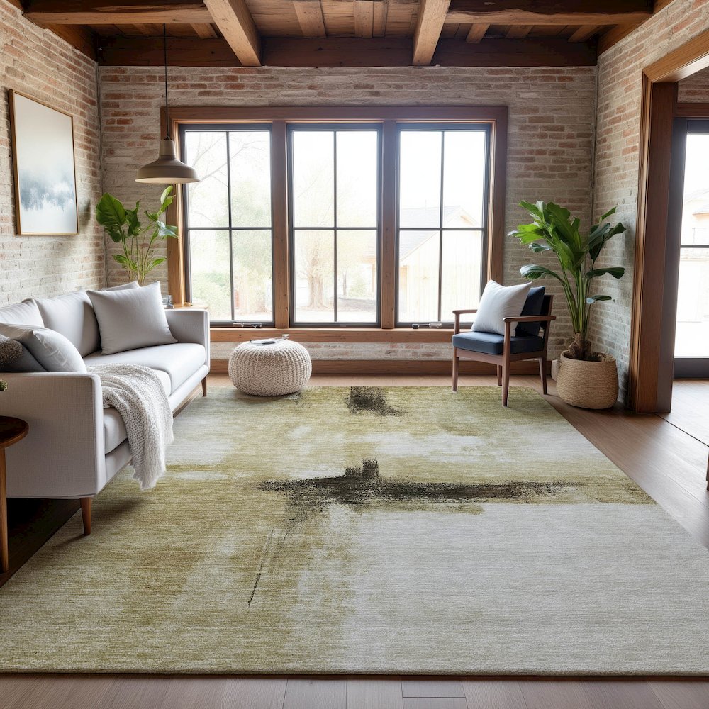 Premium Machine Washable Mayfield AMF1097 Wheat 5' x 7'6" Rug