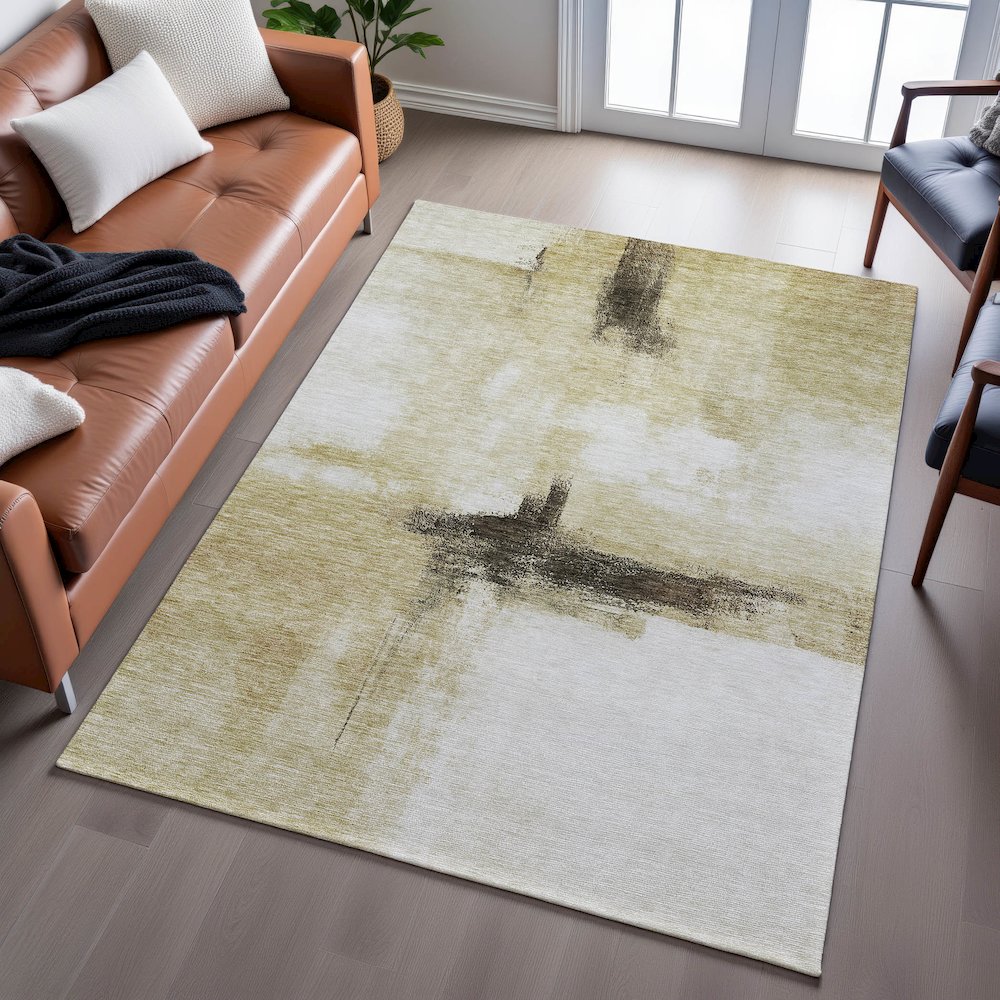 Premium Machine Washable Mayfield AMF1097 Wheat 5' x 7'6" Rug
