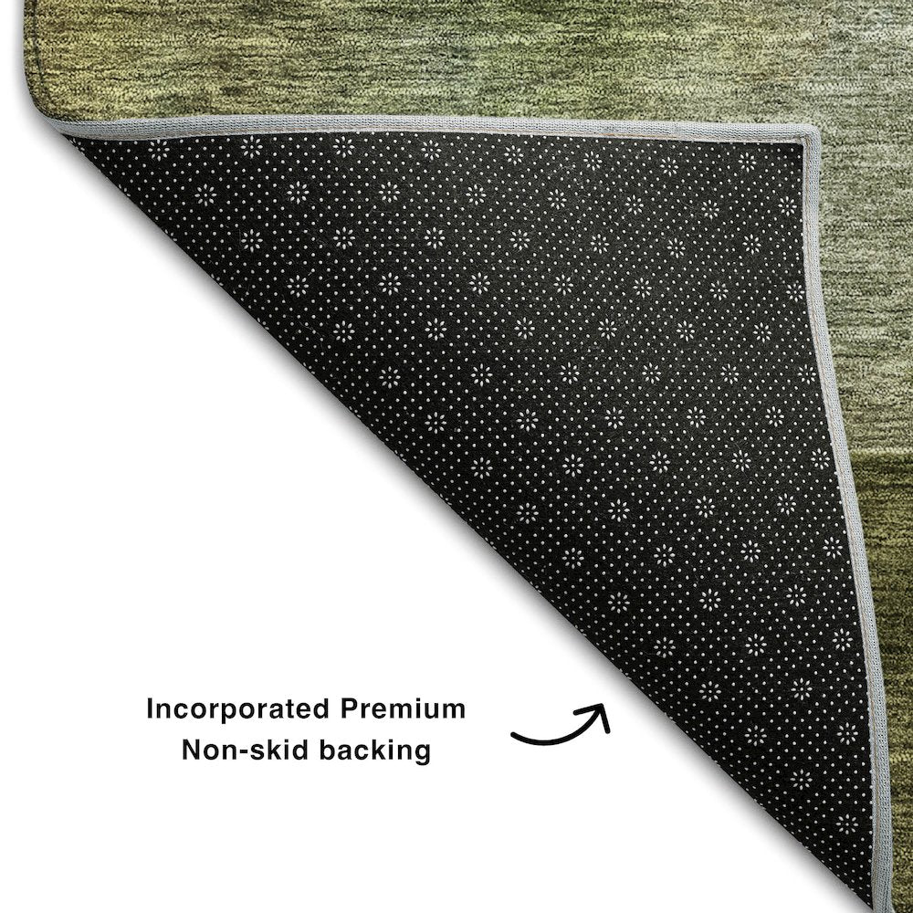 Premium Machine Washable Mayfield AMF1100 Green 2'6" x 3'10" Rug