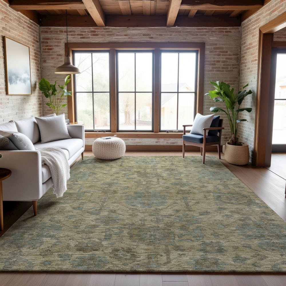 Premium Machine Washable Mayfield AMF1105 Beige 5' x 7'6" Rug