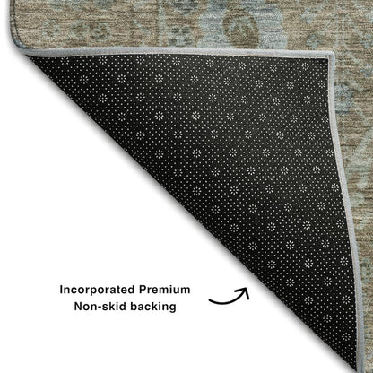 Premium Machine Washable Mayfield AMF1106 Brown 2'6" x 3'10" Rug