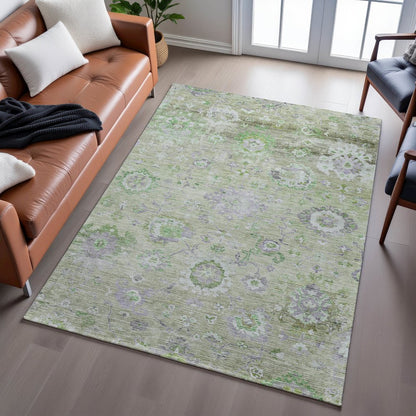 Premium Machine Washable Mayfield AMF1107 Mint 5' x 7'6" Rug